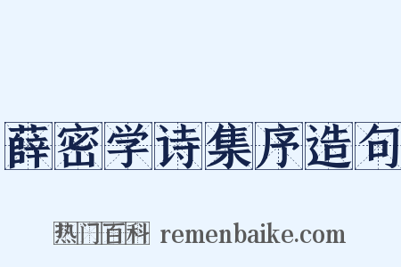 薛密学诗集序造句是什么意思的图片